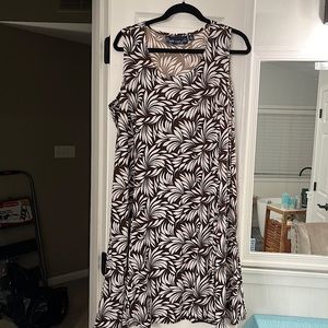 NEVER WORN Brown/white sleeveless dress by Susan Graver.